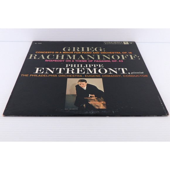 Grieg Rachmaninoff Piano Concerto Entremont Ormandy Rhapsody 12" LP Record 6-Eye - Picture 4 of 16